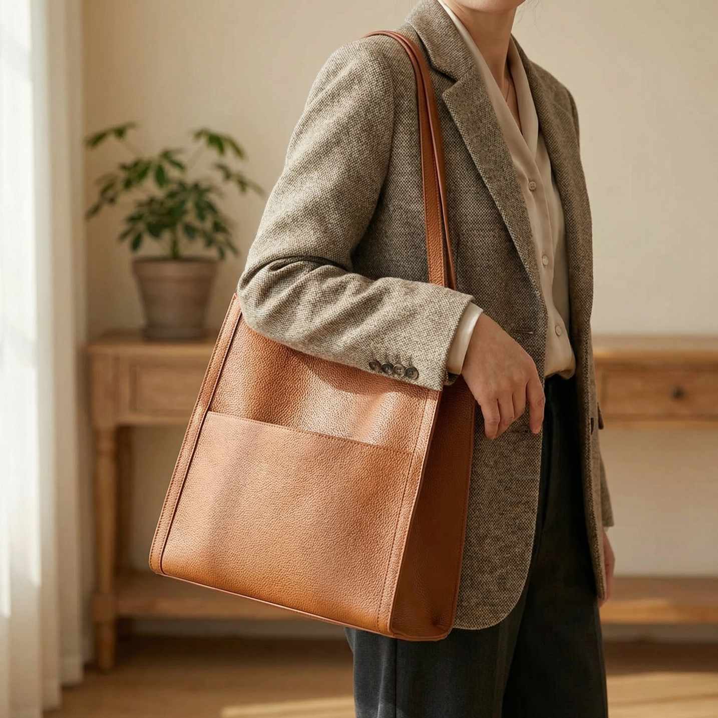 VelourBag™ – Sac Cabas Cuir Souple