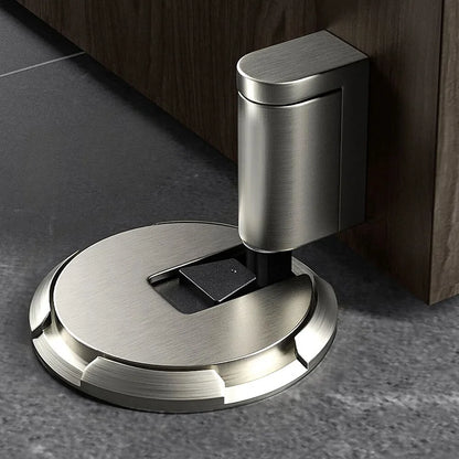 Auralis™ – Butoir de Porte en Nickel Brossé à Verrouillage Intégré