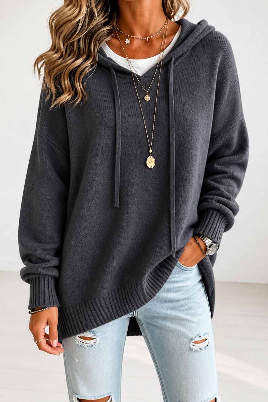CapuDouce™ – Pull Oversize à Capuche en Maille