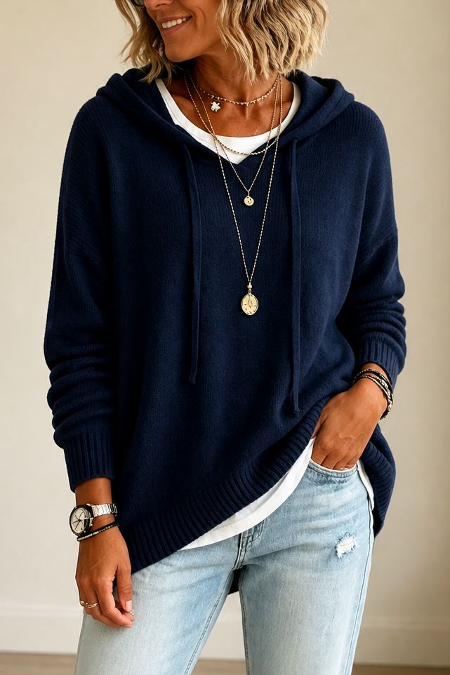 CapuDouce™ – Pull Oversize à Capuche en Maille