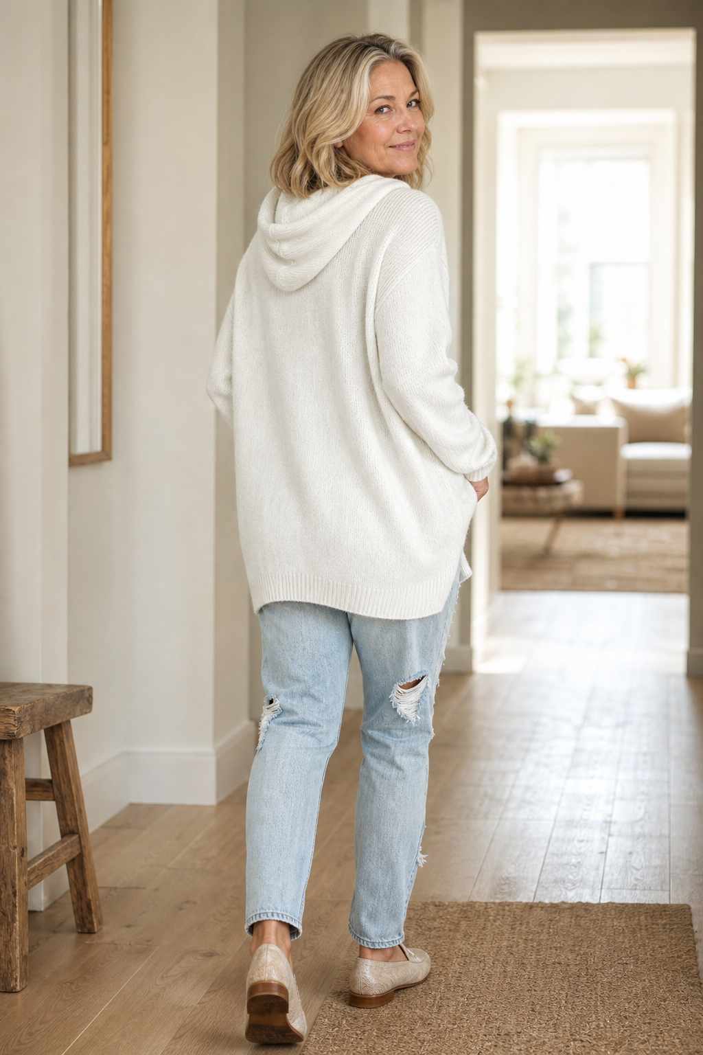 CapuDouce™ – Pull Oversize à Capuche en Maille
