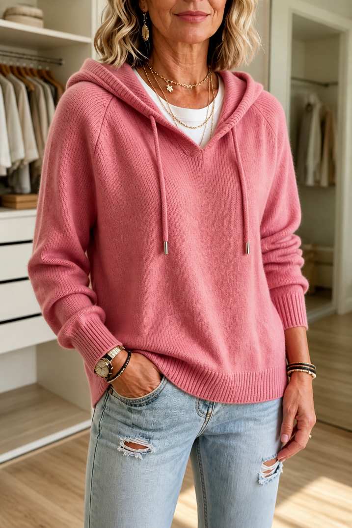CocooMaille™ – Pull à Capuche en Maille Côtelée