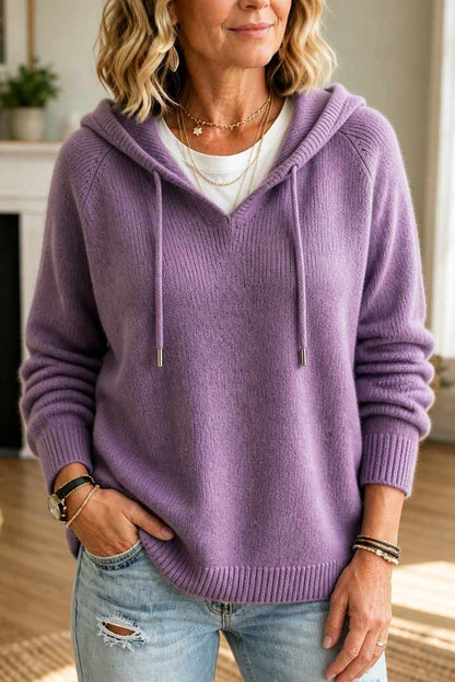 CocooMaille™ – Pull à Capuche en Maille Côtelée