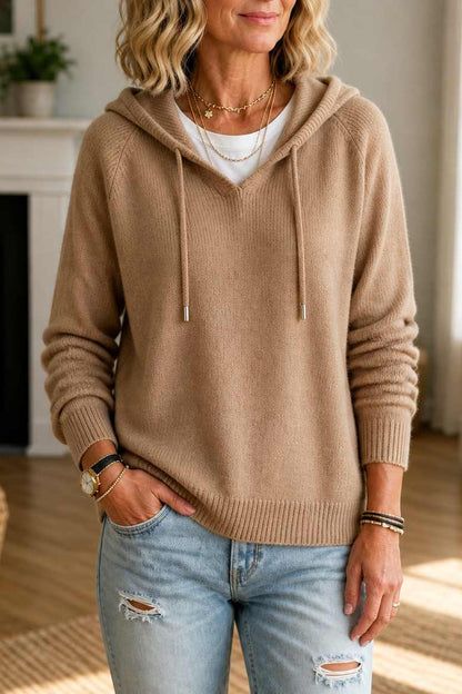 CocooMaille™ – Pull à Capuche en Maille Côtelée