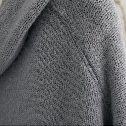 Douillette™ – Gilet à Capuche Boutonné en Maille Gaufrée