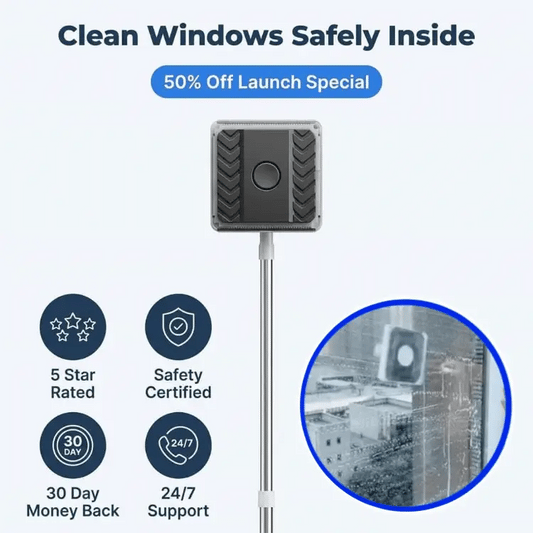 ClairVitre™ – Nettoyeur de Vitres Magnétique Double Face Extensible