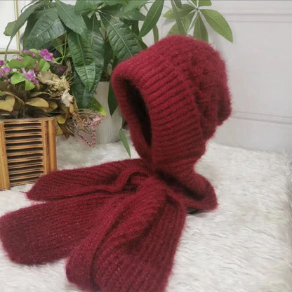 Éloria™ – Bonnet-écharpe tricoté doublé polaire pour femme