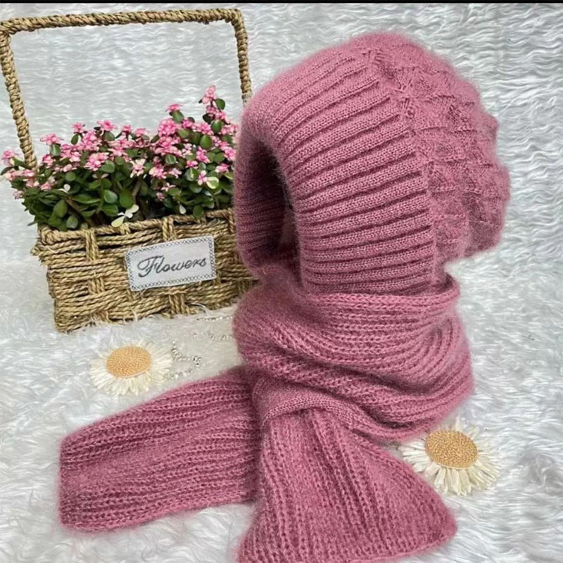 Éloria™ – Bonnet-écharpe tricoté doublé polaire pour femme