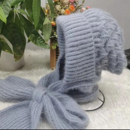 Éloria™ – Bonnet-écharpe tricoté doublé polaire pour femme