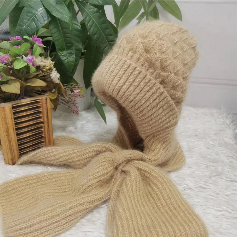 Éloria™ – Bonnet-écharpe tricoté doublé polaire pour femme