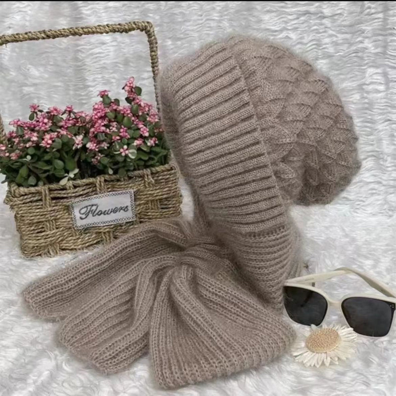 Éloria™ – Bonnet-écharpe tricoté doublé polaire pour femme
