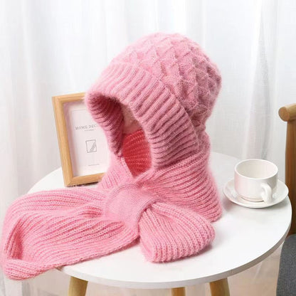 Éloria™ – Bonnet-écharpe tricoté doublé polaire pour femme